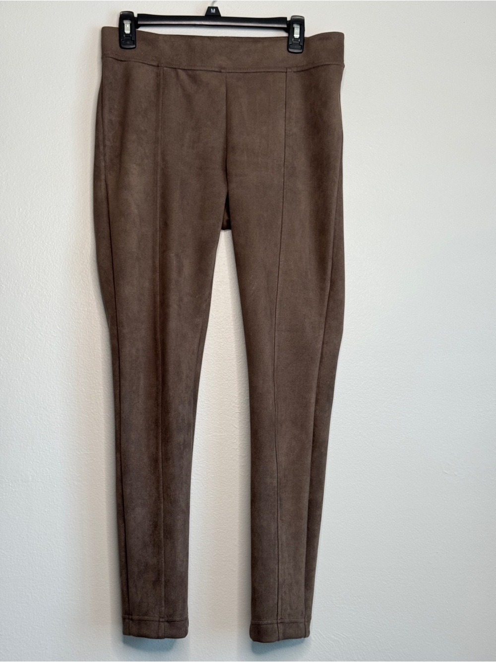 Andrew Marc Brown Faux Suede Ponte Pants Leggings Tailored